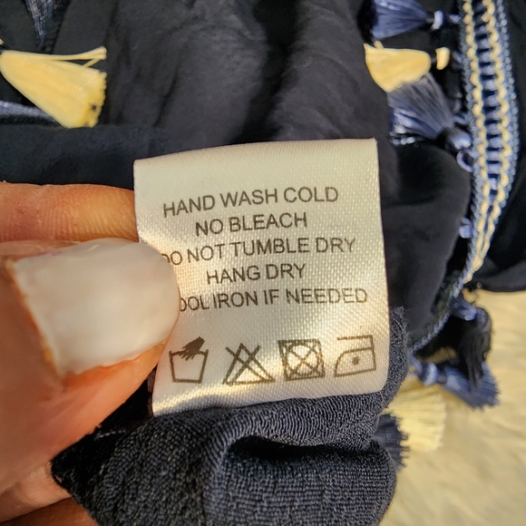 TULAROSA TALLULAH KEYHOLE BLUE TASSEL DRESS NWT SIZE MEDIUM - Picture 9 of 15